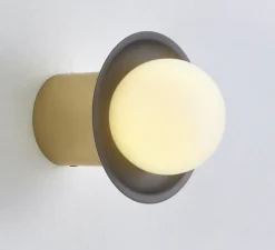 Applique*CVL Applique murale, Janed 120 simple, , Ø12cm, H8cm - Graphite satiné/laiton satiné