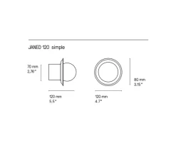 Applique*CVL Applique murale, Janed 120 simple, , Ø12cm, H12cm - nickel satiné