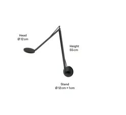 Applique*GRAU Applique murale, John, , LED, dim, 3500K, 850 lm, Ø12cm, H55cm - noir