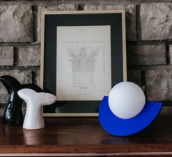 Applique murale, Joseph, câble court, bleu, L22cm, H30cm - Zuri