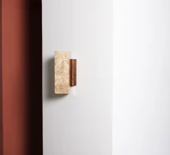 Applique murale, Kali Square, Marbre beige, L11,3cm, H25cm - BACCARIS