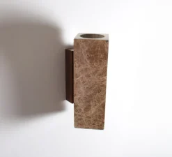 Applique murale, Kali Square, Marbre beige, L11,3cm, H25cm - BACCARIS