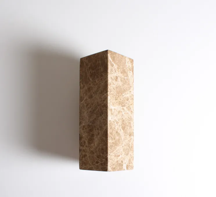 Applique murale, Kali Square, Marbre beige, L11,3cm, H25cm - BACCARIS