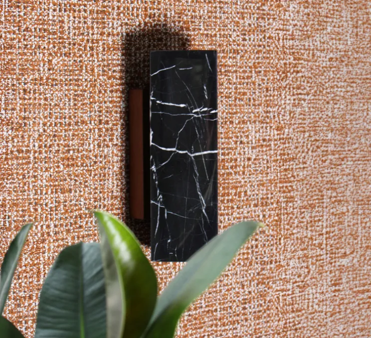 Applique murale, Kali Square, Marbre noir, L11,3cm, H25cm - BACCARIS