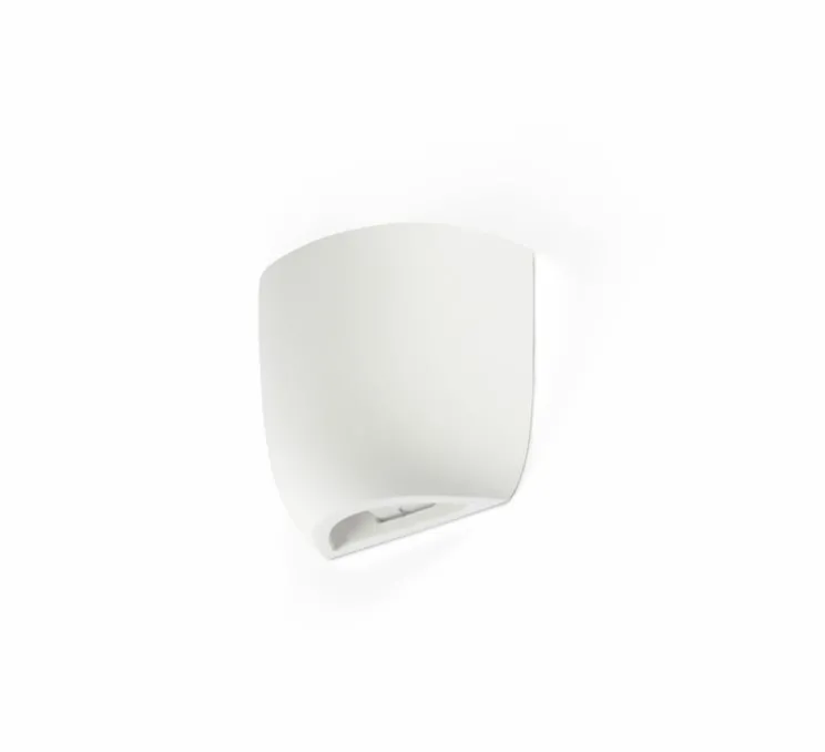 Applique murale, Kappu 158, plâtre blanc, L15cm, H15,8cm - Faro