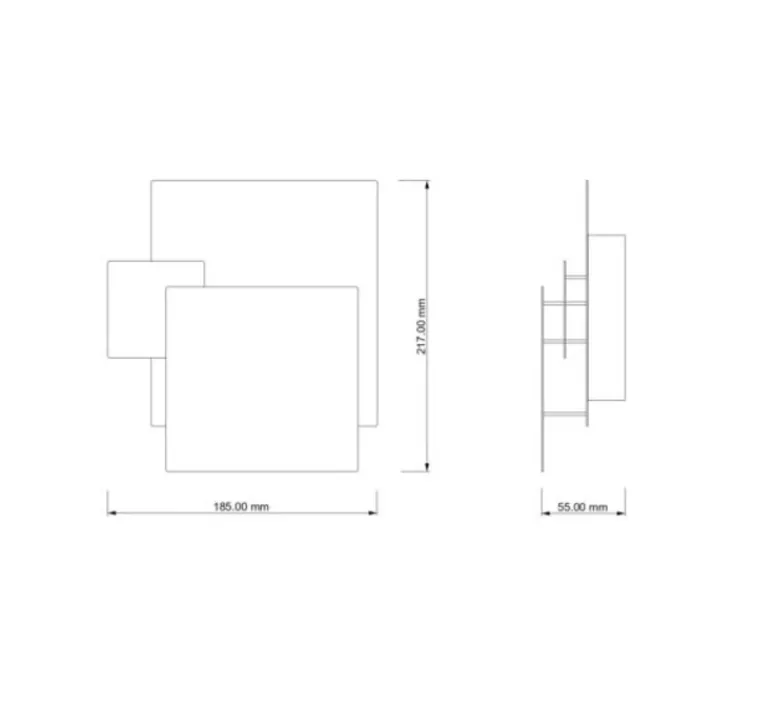 Applique*Ombre portée Applique murale, Karo, , LED, 2700k, 420 lm, L18,5cm, H21,7cm - laiton brossé, martelé et patiné noir