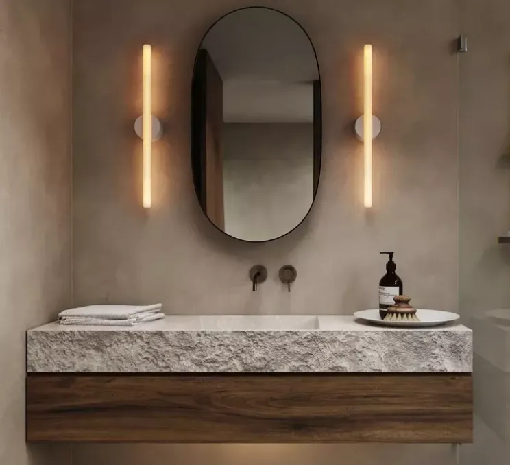 Applique murale, KILTER, blanc, IP44, LED, dim, 2700K, 375 lm, L17cm, H64cm - Tala