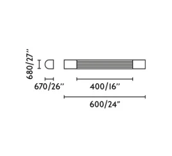 Applique*Faro Applique murale, Kiva 600, , IP44, LED, 3000K, 1103 lm, L6,8cm, H60cm - chrome