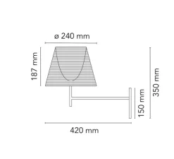 Applique murale, Ktribe, aluminium et bronze, L24cm, H18,7cm - Flos