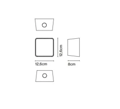 Applique*Marset Applique murale, Lab 2 2020, , IP65, LED, 2700K, 378 lm, L12,6cm, H12,6cm - graphite