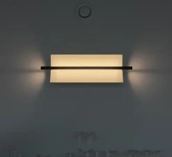 Applique murale, Lamina 45, noir et blanc, LED, dim, 2700K, 375 lm, L18cm, H58,7cm - Santa & Cole
