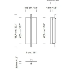 Applique*Santa & Cole Applique murale, Lamina Dorada 45, , LED, dim, 2700K, 245 lm, L19,8cm, H58,7cm - noir et or