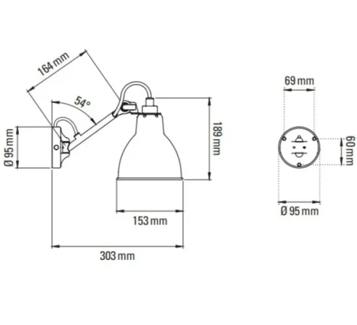 Applique*DCW éditions Paris Applique murale, Lampe Gras N°104, , L15,3cm, H18,9cm - laiton