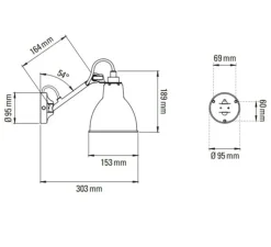 Applique*DCW éditions Paris Applique murale, Lampe Gras N°104, , L15,3cm, H18,9cm - blanc