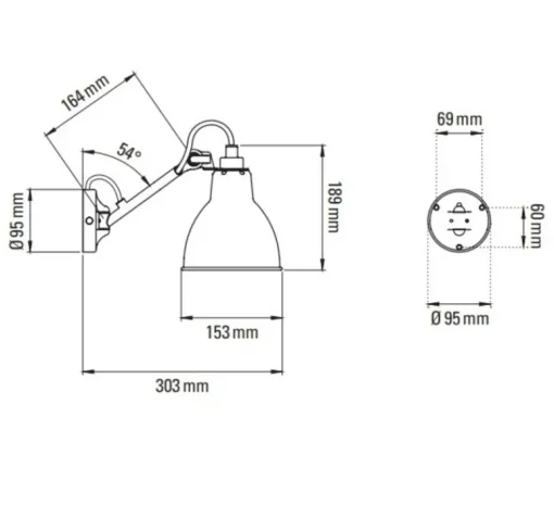 Applique*DCW éditions Paris Applique murale, Lampe Gras N°104, , L15,3cm, H18,9cm - blanc