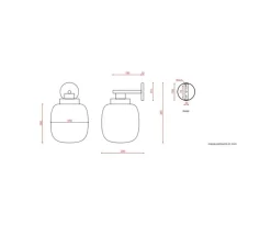 Applique*Tooy Applique murale, Legier 557.42, , IP40, LED, dim, 2700K, 1200 lm, Ø25cm, H38cm - verre fumé, laiton