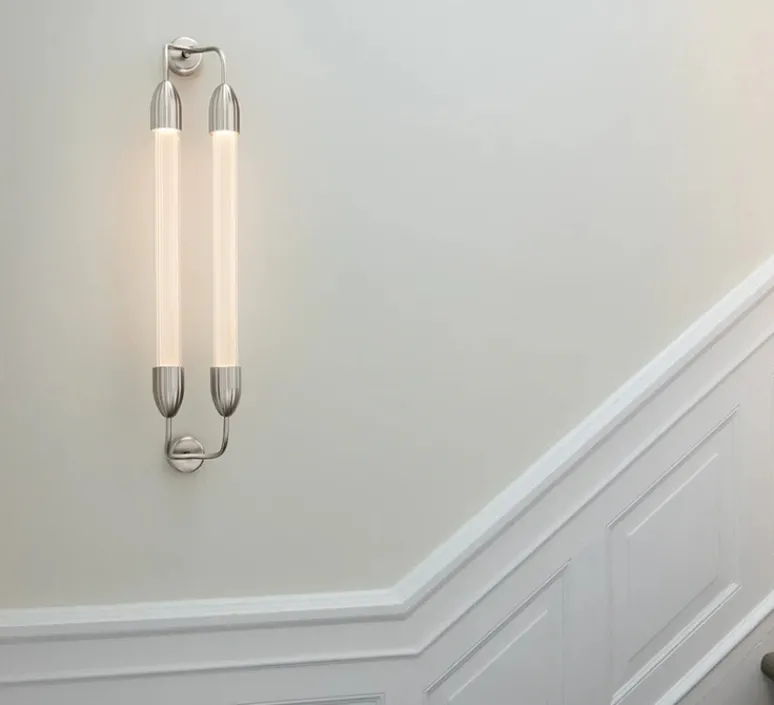 Applique*Umage Applique murale, Lemon squeeze double long, , L18,5cm, H94cm - acier poli, verre opalin