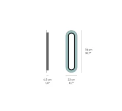 Applique murale, Lens Superoval, blanc ivoire, noir, LED, 3000K, 533lm, L22cm, H78cm - LZF