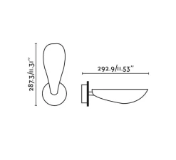 Applique murale, Liggera, noir, L12cm, H28,73cm - Faro