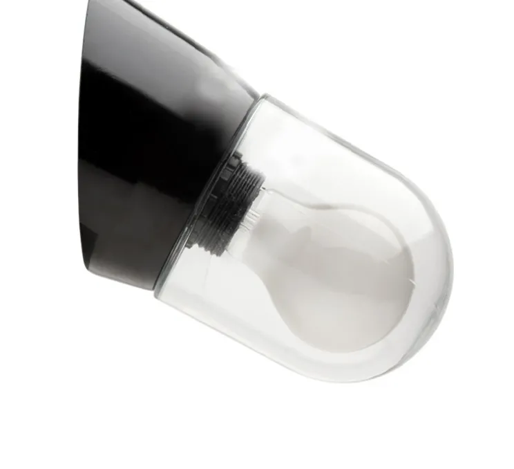 Applique murale, Light.072, avec glass008, noir, Ø9,5cm, H11cm - Zangra