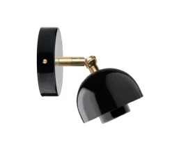 Applique*Zangra Applique murale, Light.036, avec glass006, blanc & noir, Ø14,5cm, P27,9cm - blanc & noir