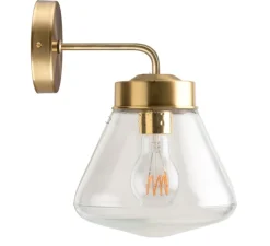 Applique*Zangra Applique murale, Light.136, avec glass028, , Ø18cm, H28,4cm - laiton