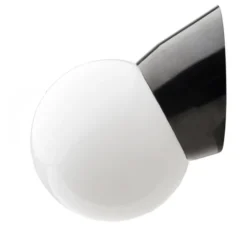 Applique*Zangra Applique murale, Light.072, avec glass006, , Ø14,5cm, H20,5cm - noir