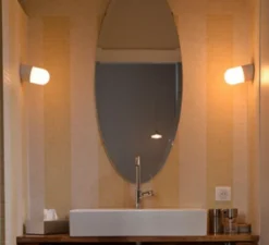 Applique*Zangra Applique murale, Light.005, avec glass001, , Ø8,5cm, H6cm - blanc