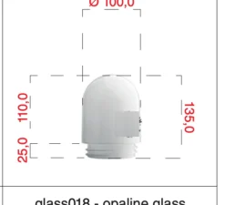 Applique*Zangra Applique murale, Light.036, avec Glass018, , L15cm, H20cm - blanc