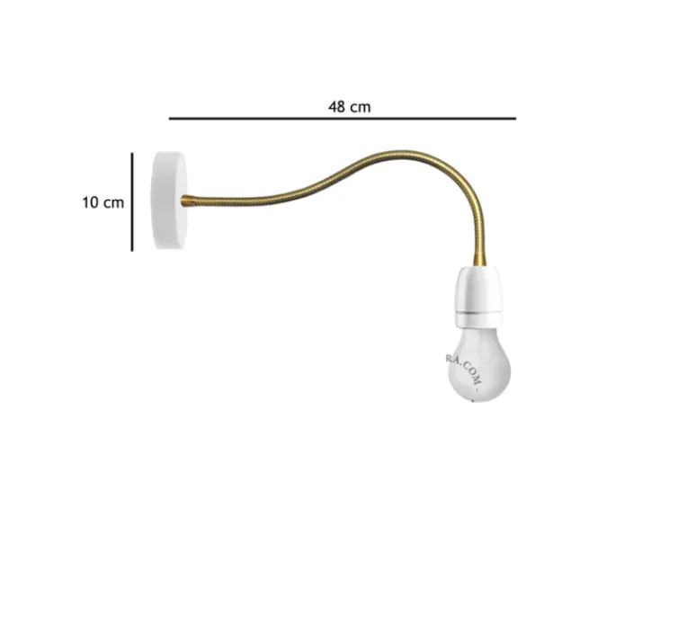 Plafonnier & Spot|Applique*Zangra Applique murale, Light.040, , laiton, Ø10cm, L48cm - blanc