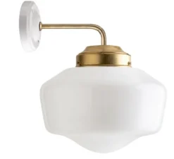 Applique*Zangra Applique murale, Light.128, laiton, blanc, Ø25cm, H33cm - laiton, verre opalin