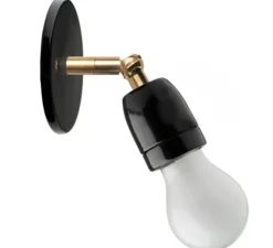 Applique*Zangra Applique murale, Light.036, porcelaine e, Ø13cm, H13cm - noir