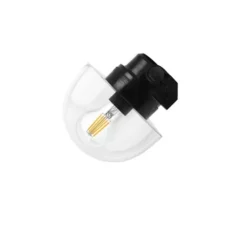 Applique murale, Light.o.119, avec glass027, noir, IP54, L15cm, H9cm - Zangra