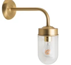 Applique*Zangra Applique murale, Light.o.101, avec glass004, , IP43, L10cm, H30,5cm - Laiton, transparent