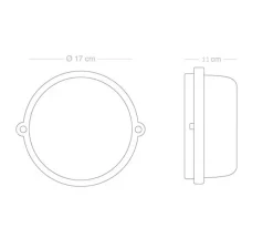 Applique*Zangra Applique murale, light.o.127, , IP54, Ø17cm, P11cm - blanc, verre opalin