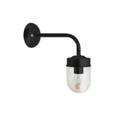 Applique*Zangra Applique murale, light.o.101, glass008, noir, IP43, L10cm, H27,5cm - noir, transparent