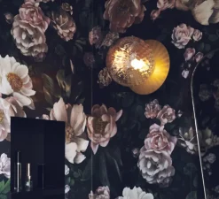 Applique murale, Liila 1 medium, or, transparent, IP44, Ø16,5cm, H17cm - Nuura