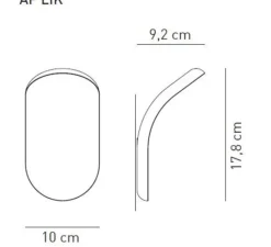 Applique*Axolight Applique murale, Lik, , LED, 1300lm, L10cm, H17,8cm - bronze