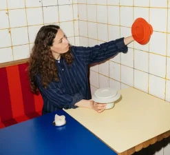 Applique murale, Lille 18, rouge orangé, Ø18cm, P9,3cm - Pholc