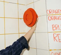 Applique murale, Lille 18, rouge orangé, Ø18cm, P9,3cm - Pholc