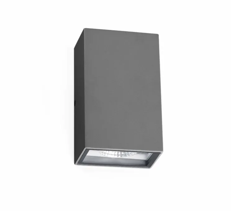 Applique murale, Ling, gris foncé, IP54, LED, 4000K, 315 lm, L9,2cm, H15,7cm - Faro