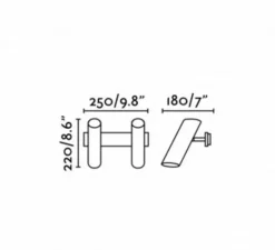 Applique murale, Link double, blanc, orientable, L22cm, H25cm - Faro