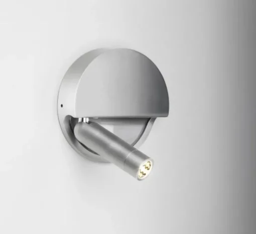 Applique murale, liseuse, Ledtube R gauche, aluminium, avec grille, LED, 2700k, 115,5lm, H13,2cm - Marset