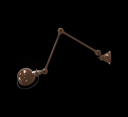 Applique*Jieldé Applique murale, Loft 2 bras, D4401, , Ø15cm, L80cm - chocolat, brillant