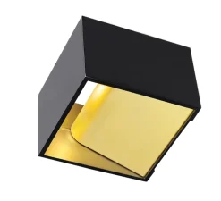 Applique murale, Logs In, noir et laiton, LED, 3000K, 390lm, L10cm, H7cm - SLV