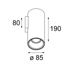 Applique murale, Lotis Tubed, noir et blanc, Ø9cm - Modular