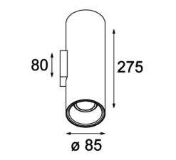 Applique*Modular Applique murale, Lotis tubed wall 2x, , H27,5cm - blanc, noir