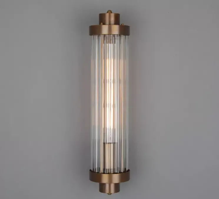 Applique murale, Louise, laiton antique, IP44, Ø10cm, H47cm - Mullan Lighting