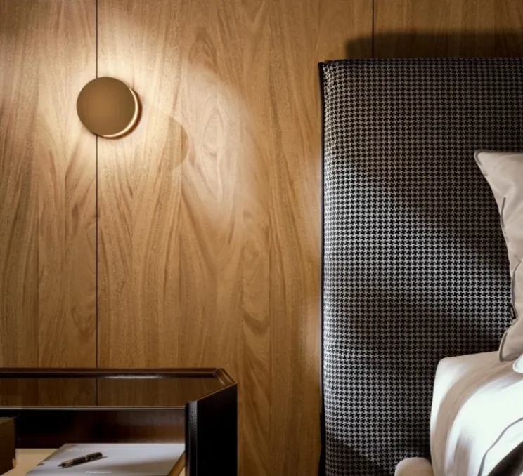 Applique murale, Ludo, or mat, LED, dim, 3000K, 289 lm, Ø12,6cm, H8cm - Penta