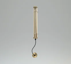 Applique murale, Lukas, nid d'abeille doré, IP65, Ø7,2cm, H56,2cm - Elements lighting